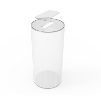 FixtureDisplays® Donation Can Fundraising Jar Clear Acrylic Plexiglass 15703D