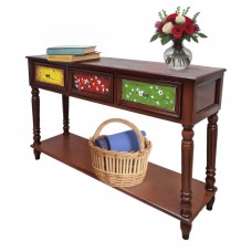 FixtureDisplays® Console Table Entryway Table  47.2 X 11 X 33.5“ with Storage Shelf Solid Wood Cabinet 15751