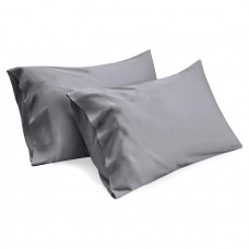 FixtureDisplays® 2 Pack Queen Size Pillow Case Dark Grey Envelope Pillow Cases Polyester Microfiber Soft Breathable Pillow Cases Gifts for Kids,Men or Women,20x30 Inches 15876
