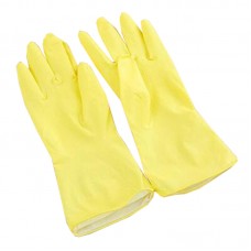 FixtureDisplays® 3 PAIR Latex Household Kitchen Cleaning Dishwashing Rubber Gloves, Cleaning Gloves, Large, Yellow 16781-L