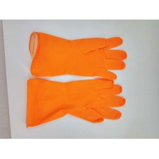 FixtureDisplays® 3 PAIR Latex Household Kitchen Cleaning Dishwashing Rubber Gloves, Cleaning Gloves, Large, Orange 16781-L-ORANGE