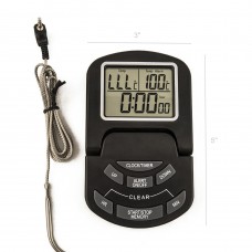 FixtureDisplays® Digital Kitchen Food Meat Cooking Electronic Thermometer Probe for BBQ, Oven, Grill and Smoker with Timer Alarm 16810