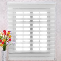 FixtureDisplays® Light Filter Pleated Fabric Shade, Blind Window, White, 16.5
