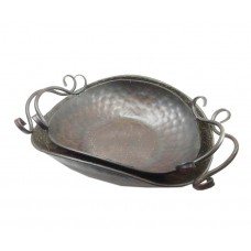 FixtureDisplays® Nesting Rustic Bowl Set of 2 Fruit Bowl Merchandiser Basin Decorative Welcome Display 16908