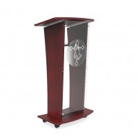 FixtureDisplays® Wood Podium with Frost Acrylic Front Panel, 46.5