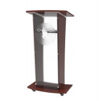 FixtureDisplays® Wood Podium with Frost Acrylic Front Panel, 46.5