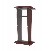 FixtureDisplays® Wood Podium with Frost Acrylic Front Panel, 46.5