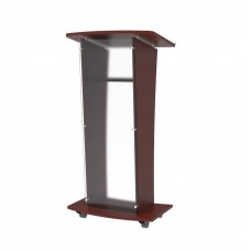 FixtureDisplays® Wood Podium with Frost Acrylic Front Panel, 46.5