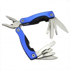 FixtureDisplays® 11-in-1 Premium Pocket Multitool With Sheath, Knife, Pliers, Saw & More, Blue 18103
