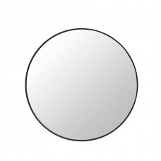 FixtureDisplays® 24-Inch Diameter Round Wall Mirror, Black Rubber Rim 18159