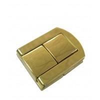 FixtureDisplays® 4PK Gold Rectangle Press Lock Clasp Purse Closure Twist Lock Leathercraft Accessory Purse Lock Handbag Lock 18226-GOLD-4PK