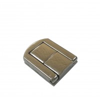 FixtureDisplays® 4PK Silver Rectangle Press Lock Clasp Purse Closure Twist Lock Leathercraft Accessory Purse Lock Handbag Lock 18226-SILVER-4PK
