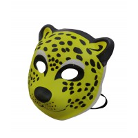 FixtureDisplays® Yellow Cheetah PVC Mask Costume Accessory Child Kids Adult Jungle Animal Holloween 18343-CHEETAH