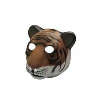 FixtureDisplays® Used Tiger PVC Mask Costume Accessory Child KidsAdult Jungle Animal Holloween 18501