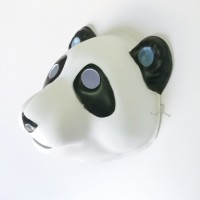 FixtureDisplays® Used Panda PVC Mask Costume Accessory Child KidsAdult Jungle Animal Holloween 18503
