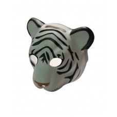 FixtureDisplays® Used White Tiger PVC Mask Costume Accessory Child KidsAdult Animal Holloween 18513