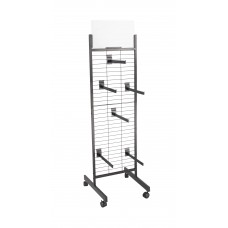 Double Sided Metal Gridwall Tower & 12 faceout hooks 19364