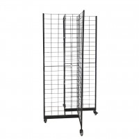 FixtureDisplays® Four-Sided Gridwall Display Rack Black 33.5X33.5X70“ 3X4