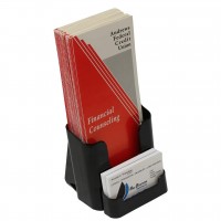 FixtureDisplays® 4 x 9 Brochure Holder for Tabletop or Wall, with Business Card Pocket - Black 19747