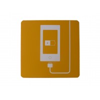 FixtureDisplays® Yellow Cellphone Charger Sign Restaurant Cellphone Charger Sign Restarea Charging Sign 20825ChargerYELLOW