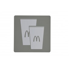 FixtureDisplays® Grey Paper Cup Storage Sign Recylce Bin Sign McDonalds Paper Recycle Bin Sign  20825CupsGREY