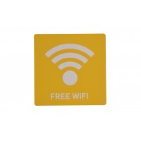 FixtureDisplays® Yellow Free Wifi Sign Restaurant Free Wifi Advertising Sign Restarea Charging Sign 20825FreeWifiYEllow