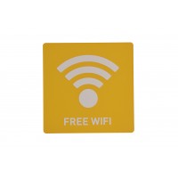 FixtureDisplays® Yellow Free Wifi Sign Restaurant Free Wifi Advertising Sign Restarea Charging Sign 20825FreeWifiYEllow