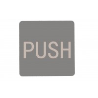 FixtureDisplays® Grey Door Sign PUSH Door Direction Signage Public Doors Resturants PUSH Door Sign 20825PUSHGREY