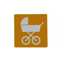 FixtureDisplays® Yellow Stroller Location Sign Restaurant Stroller Parking Organization Area Sign 20825PramYELLOW