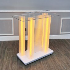 FixtureDisplays® Deluxe LED Lighted Church Podium Pulpit Event Lectern Funeral Home Hotel Debate Podium: 39.4
