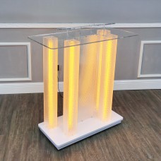 FixtureDisplays® Assembled Deluxe LED Lighted Church Podium Pulpit Event Lectern Funeral Home Hotel Debate Podium: 39.4