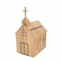 FixtureDisplays® Church Steeple Box Collection Box Tithing Donation Box Fundraising Charity Box With Cross 21397-C