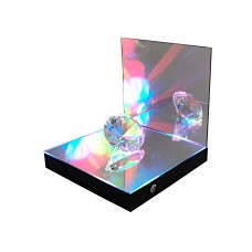 FixtureDisplays® LED Mirrored Riser Display Platform Bottle Glorifier Jewelry Watch Cellphone New Product Candle Table Centerpiece 7.9 X 7.9 X7 .9