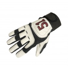 FixtureDisplays® Golf Gloves In A Pair, White Genuie Leather, Small, Embroidered Number 3, Adjustable Wrist Band For Snug Fit Product Weight 1/3 Lbs 426-SMALL