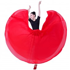 FixtureDisplays® Woman Fashion Full Circle Modern Dance Skirts Ballroom Dance Skirt 720°， M, length: 35.5