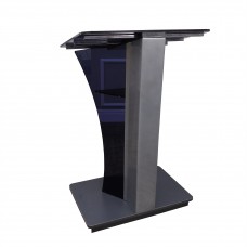 FixtureDisplays® Assembled Delux Podium Made from Steel, Acrylic, and Wood (MDF) Pulpit Lectern 28 X 18 X 44“ Mobile on Wheels 451--Assembled Podium