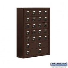 Salsbury Cell Phone Storage Locker - 7 Door High Unit (8 Inch Deep Compartments) - 20 A Doors and 4 B Doors - Bronze - Surface Mounted - Resettable Combination Locks