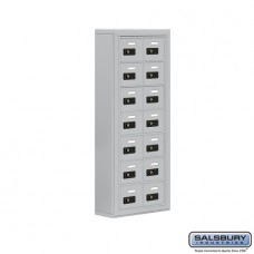Salsbury Cell Phone Storage Locker - 7 Door High Unit (5 Inch Deep Compartments) - 14 A Doors - steel - Surface Mounted - Resettable Combination Locks