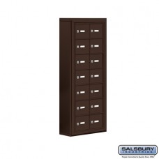 Salsbury Cell Phone Storage Locker - 7 Door High Unit (5 Inch Deep Compartments) - 14 A Doors - Bronze - Surface Mounted - Master Keyed Locks