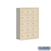 Salsbury Cell Phone Storage Locker - 5 Door High Unit (5 Inch Deep Compartments) - 15 A Doors - Sandstone - Recessed Mounted - Master Keyed Locks  19055-15SRK