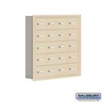 Salsbury Cell Phone Storage Locker - 5 Door High Unit (5 Inch Deep Compartments) - 20 A Doors - Sandstone - Recessed Mounted - Master Keyed Locks  19055-20SRK
