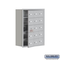 Salsbury Cell Phone Storage Locker - with Front Access Panel - 5 Door High Unit (8 Inch Deep Compartments) - 15 A Doors (14 usable) - Aluminum - Recessed Mounted - Master Keyed Locks  19158-15ARK