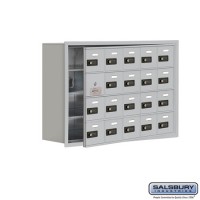 Salsbury Cell Phone Storage Locker - with Front Access Panel - 4 Door High Unit (8 Inch Deep Compartments) - 20 A Doors (19 usable) - Aluminum - Recessed Mounted - Resettable Combination Locks  19148-20ARC
