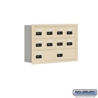 Salsbury Cell Phone Storage Locker - 3 Door High Unit (5 Inch Deep Compartments) - 8 A Doors and 2 B Doors - Sandstone - Recessed Mounted - Resettable Combination Locks  19035-10SRC