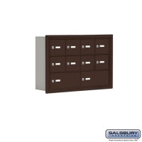 Salsbury Cell Phone Storage Locker - 3 Door High Unit (5 Inch Deep Compartments) - 8 A Doors and 2 B Doors - Bronze - Recessed Mounted - Master Keyed Locks  19035-10ZRK