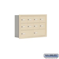 Salsbury Cell Phone Storage Locker - 3 Door High Unit (5 Inch Deep Compartments) - 8 A Doors and 2 B Doors - Sandstone - Recessed Mounted - Master Keyed Locks  19035-10SRK