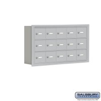 Salsbury Cell Phone Storage Locker - 3 Door High Unit (5 Inch Deep Compartments) - 15 A Doors - Aluminum - Recessed Mounted - Master Keyed Locks  19035-15ARK