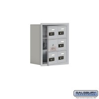 Salsbury Cell Phone Storage Locker - with Front Access Panel - 3 Door High Unit (8 Inch Deep Compartments) - 6 A Doors (5 usable) - Aluminum - Recessed Mounted - Resettable Combination Locks  19138-06ARC