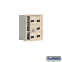Salsbury Cell Phone Storage Locker - with Front Access Panel - 3 Door High Unit (8 Inch Deep Compartments) - 6 A Doors (5 usable) - Sandstone - Recessed Mounted - Resettable Combination Locks  19138-06SRC