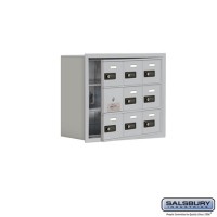 Salsbury Cell Phone Storage Locker - with Front Access Panel - 3 Door High Unit (8 Inch Deep Compartments) - 9 A Doors (8 usable) - Aluminum - Recessed Mounted - Resettable Combination Locks  19138-09ARC